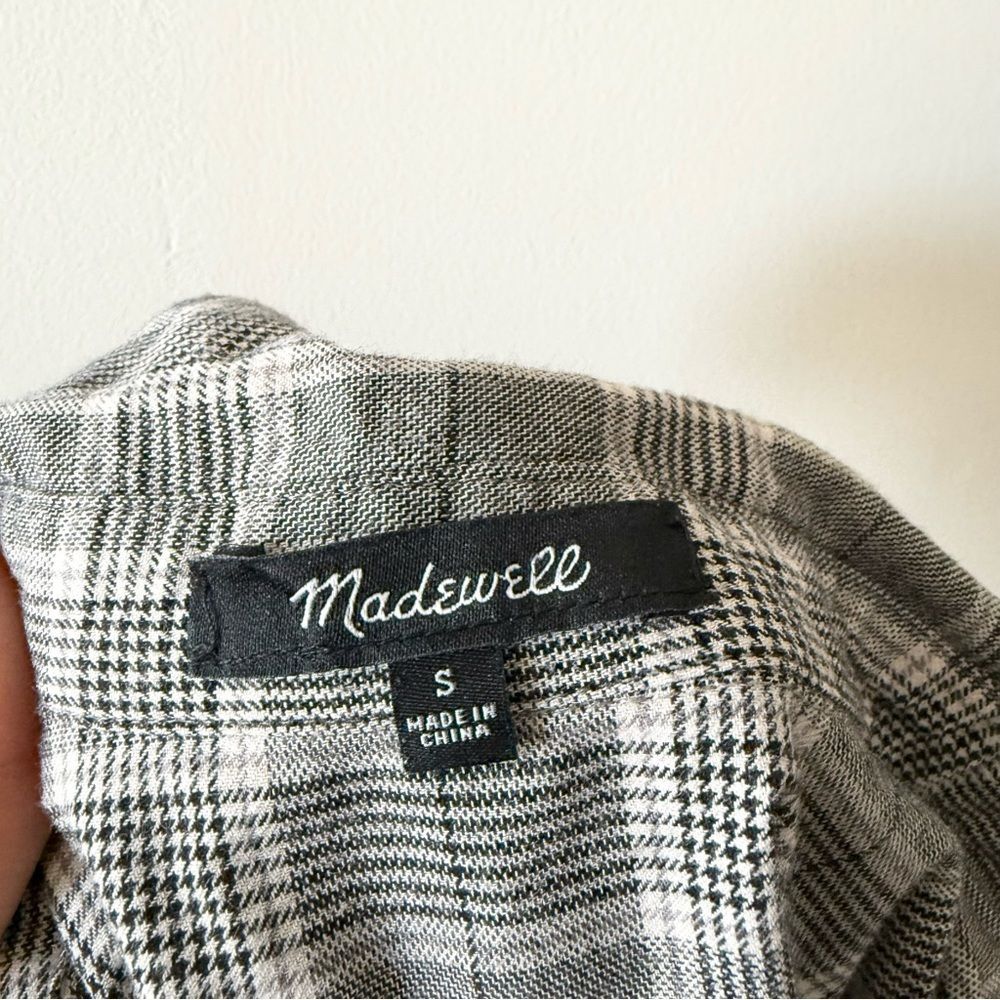 Madewell Plaid Westlake Shirt Button Up Gray S - Picture 5 of 8